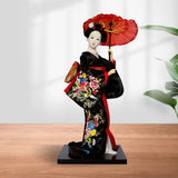 Maxbell 12 inch Japanese Geisha Doll Collectible Figurine for Home Decor Black