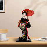 Maxbell 12 inch Japanese Geisha Doll Collectible Figurine for Home Decor Black