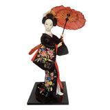 Maxbell 12 inch Japanese Geisha Doll Collectible Figurine for Home Decor Black