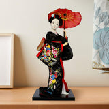 Maxbell 12 inch Japanese Geisha Doll Collectible Figurine for Home Decor Black