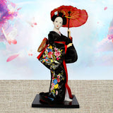 Maxbell 12 inch Japanese Geisha Doll Collectible Figurine for Home Decor Black