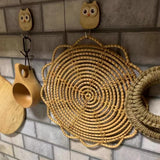 Maxbell Wall Basket Decor Bowl Mats Coasters Round for Farmhouse Room Decoration Flower 33cm