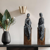 Maxbell African Statues Figurine Women Figure for Living Room Decor 16cmx14cmx41.5cm