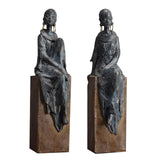 Maxbell African Statues Figurine Women Figure for Living Room Decor 16cmx14cmx41.5cm