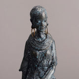 Maxbell African Statues Figurine Women Figure for Living Room Decor 16cmx14cmx41.5cm