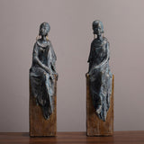 Maxbell African Statues Figurine Women Figure for Living Room Decor 16cmx14cmx41.5cm
