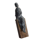 Maxbell African Statues Figurine Women Figure for Living Room Decor 16cmx14cmx41.5cm