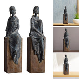 Maxbell African Statues Figurine Women Figure for Living Room Decor 16cmx14cmx41.5cm