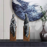 Maxbell African Statues Figurine Women Figure for Living Room Decor 16cmx14cmx41.5cm