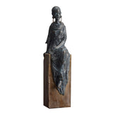 Maxbell African Statues Figurine Women Figure for Living Room Decor 16cmx14cmx41.5cm