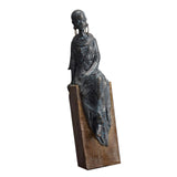 Maxbell African Statues Figurine Women Figure for Living Room Decor 16cmx14cmx41.5cm
