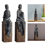 Maxbell African Statues Figurine Women Figure for Living Room Decor 16cmx14cmx41.5cm