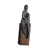 Maxbell African Statues Figurine Women Figure for Living Room Decor 16.5cmx14cmx42cm