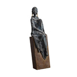 Maxbell African Statues Figurine Women Figure for Living Room Decor 16.5cmx14cmx42cm