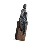 Maxbell African Statues Figurine Women Figure for Living Room Decor 16.5cmx14cmx42cm