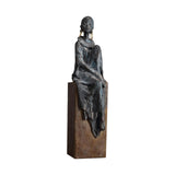 Maxbell African Statues Figurine Women Figure for Living Room Decor 16.5cmx14cmx42cm
