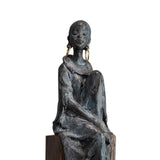 Maxbell African Statues Figurine Women Figure for Living Room Decor 16.5cmx14cmx42cm