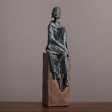 Maxbell African Statues Figurine Women Figure for Living Room Decor 16.5cmx14cmx42cm