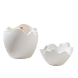 Maxbell Gypsum Cracked Eggshell Design Candle Jar Container with Candle Multi Use