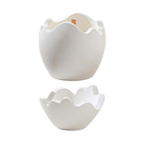 Maxbell Gypsum Cracked Eggshell Design Candle Jar Container with Candle Multi Use