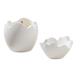 Maxbell Gypsum Cracked Eggshell Design Candle Jar Container with Candle Multi Use