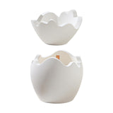 Maxbell Gypsum Cracked Eggshell Design Candle Jar Container with Candle Multi Use