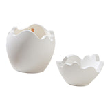 Maxbell Gypsum Cracked Eggshell Design Candle Jar Container with Candle Multi Use