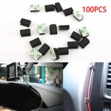 Maxbell 100Pcs Self Adhesive Cable Clips Clip Durable for Kitchen Office Under Desk