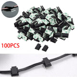 Maxbell 100Pcs Self Adhesive Cable Clips Clip Durable for Kitchen Office Under Desk