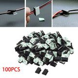 Maxbell 100Pcs Self Adhesive Cable Clips Clip Durable for Kitchen Office Under Desk