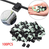 Maxbell 100Pcs Self Adhesive Cable Clips Clip Durable for Kitchen Office Under Desk