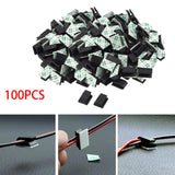 Maxbell 100Pcs Self Adhesive Cable Clips Clip Durable for Kitchen Office Under Desk