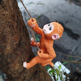 Maxbell Climbing Animal Figurine Sculpture Resin for Patio Balcony Outdoor Monkey