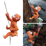 Maxbell Climbing Animal Figurine Sculpture Resin for Patio Balcony Outdoor Monkey