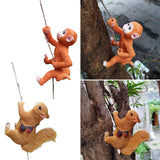 Maxbell Climbing Animal Figurine Sculpture Resin for Patio Balcony Outdoor Squirrel