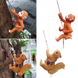 Maxbell Climbing Animal Figurine Sculpture Resin for Patio Balcony Outdoor Squirrel