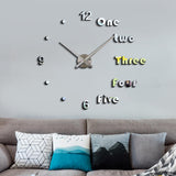 Maxbell Modern DIY Clocks Wall Stickers Frameless 3D Wall Clock for Bedroom Kitchen Silver