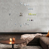 Maxbell Modern DIY Clocks Wall Stickers Frameless 3D Wall Clock for Bedroom Kitchen Silver