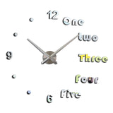 Maxbell Modern DIY Clocks Wall Stickers Frameless 3D Wall Clock for Bedroom Kitchen Silver