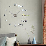 Maxbell Modern DIY Clocks Wall Stickers Frameless 3D Wall Clock for Bedroom Kitchen Silver