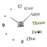 Maxbell Modern DIY Clocks Wall Stickers Frameless 3D Wall Clock for Bedroom Kitchen Silver