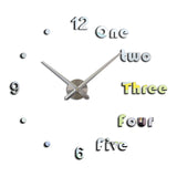 Maxbell Modern DIY Clocks Wall Stickers Frameless 3D Wall Clock for Bedroom Kitchen Silver