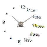 Maxbell Modern DIY Clocks Wall Stickers Frameless 3D Wall Clock for Bedroom Kitchen Silver