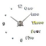 Maxbell Modern DIY Clocks Wall Stickers Frameless 3D Wall Clock for Bedroom Kitchen Silver