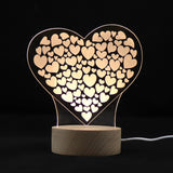 Maxbell Table Lamp Decorative Wooden Base Warm Lighting for Bedroom, Birthday Gift,