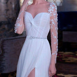 Maxbell Bride Waist Belt Rhinestone Beaded for Festive Celebrations Wedding Women Beige White