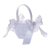 Maxbell Romantic Wedding Lace Flower Basket Lace Ribbon for Wedding Decoration White