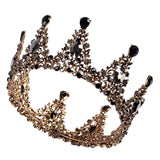 Maxbell Round Baroque crown tiara Crown Headband for Prom Christmas Black