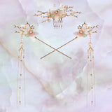 Maxbell Vintage Hairpin Handmade Hair Accessories Tassel Pearl Headpiece