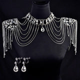 Maxbell Shoulder Chain Necklace Handmade Swimsuit Pearl Body Durable for Prom Beach C